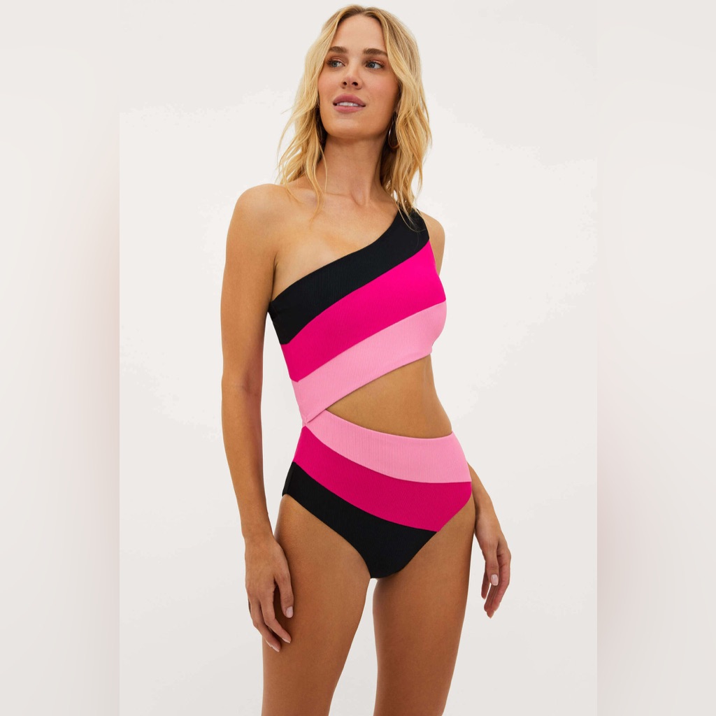 Beach Riot Joyce One Piece Amour Colorblock, Size Large , $168